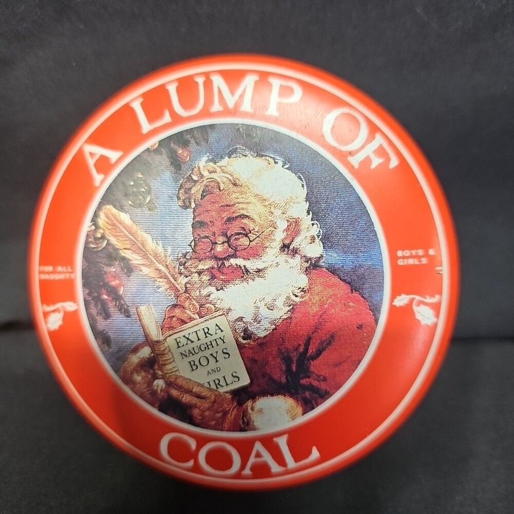 Lump of Coal Tin for Christmas Santa With Coal